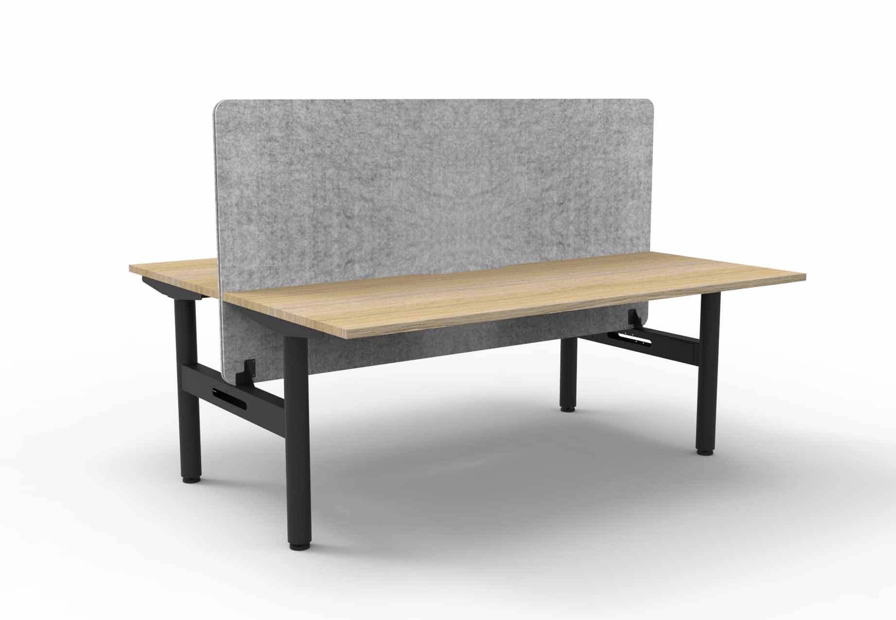 Halo Static Fixed Height Double Sided Workstation - with Eco Screen